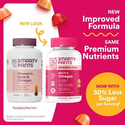 SmartyPants Women's Multivitamin Gummies - Improved Formula: Omega 3 (DHA/EPA), Methylfolate, CoQ10, Vitamin D3, C, Vitamin B12, B6, A, K & Zinc SmartyPantsBuy Supplements Australia
