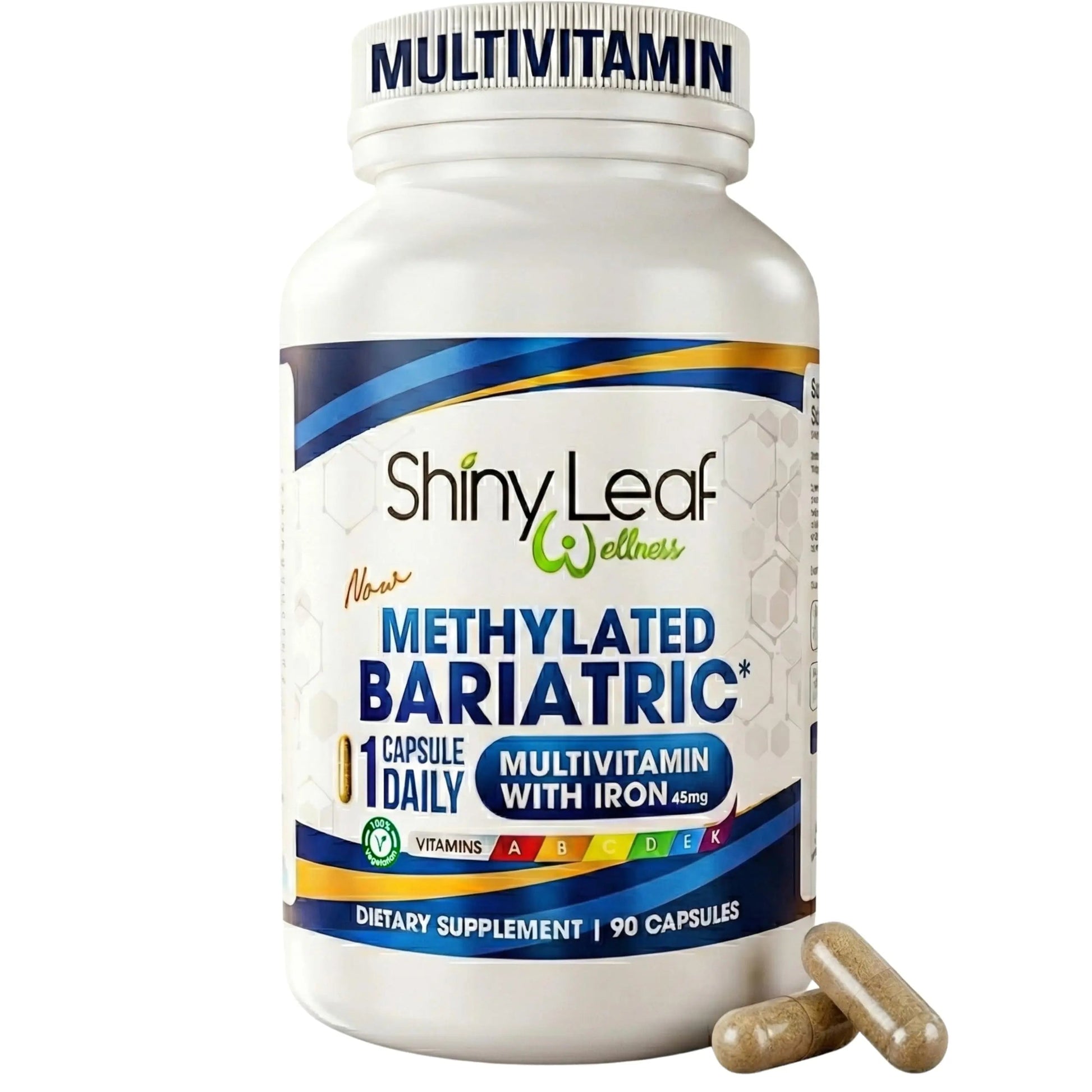 Shiny Leaf Methylated Bariatric Multivitamin with Iron 45mg – Once Daily Capsule, Made in USA, ASMBS Compliant Bariatric Vitamins Shiny LeafBuy Supplements Australia