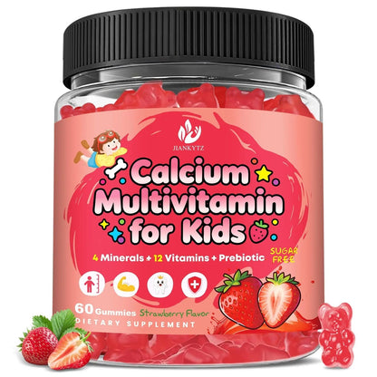 Sugar Free Calcium Multivitamin Gummies for Kids - Nutritional, Immune, Bone Support, Whole Multivitamin, with Vitamins A, C, D, B1, B2, B6, Folate JIANKYTZBuy Supplements Australia