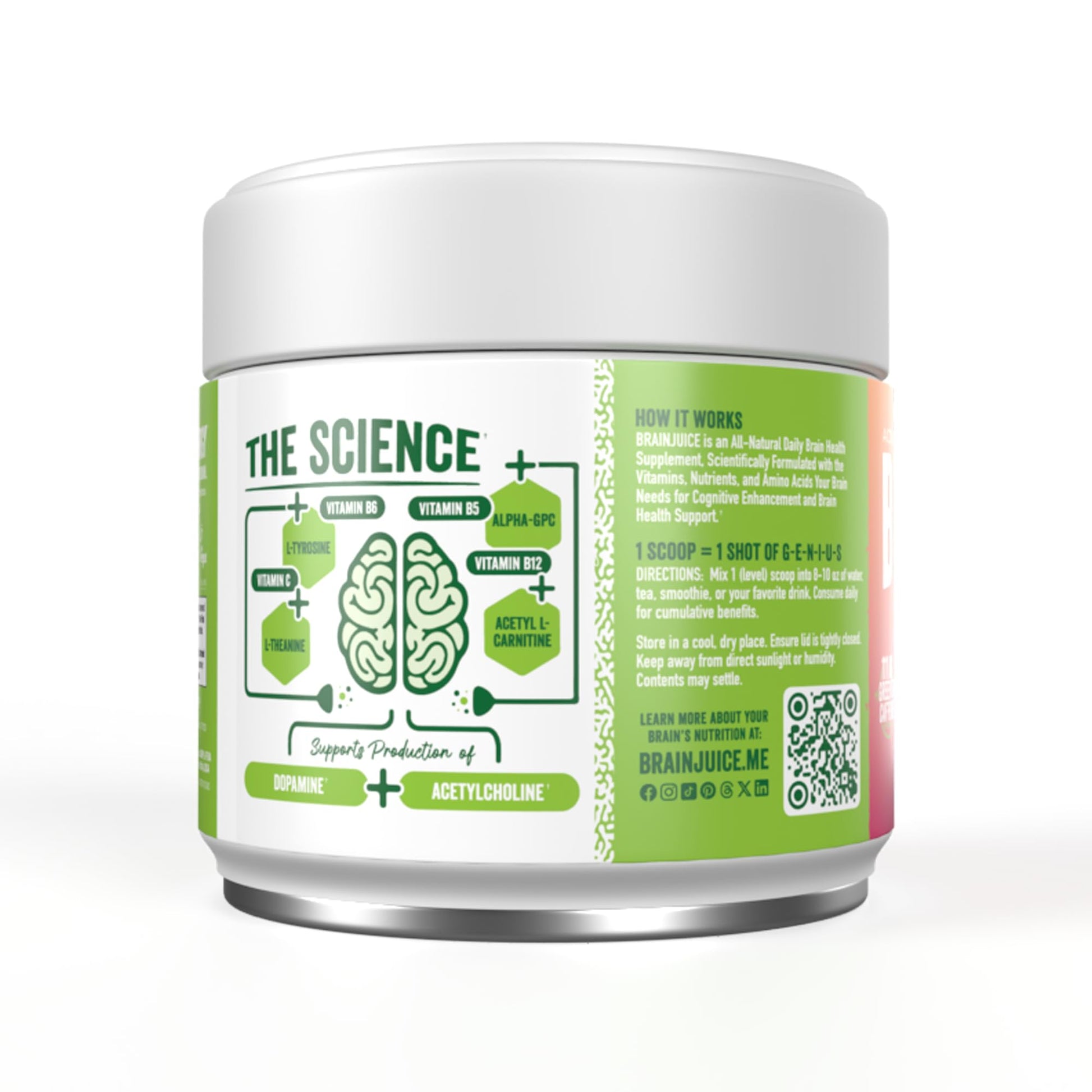 BrainJuice Nootropics Brain Support Supplement, Gluten Free Powder for Energy and Focus, Pre Workout w/Alpha GPC, Vitamin B & Organic Green Tea Extract Caffeine, Active Pomegranate Acai, 15 Servings BrainJuiceBuy Supplements Australia