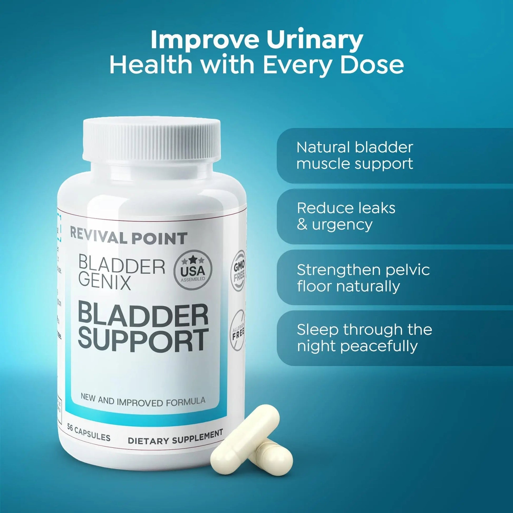 Bladdergenix Bladder Control Supplement for Women and Men – Natural Urinary Urgency & Frequency Support – Crataeva Nurvala & Lindera Aggregata Herbal Blend for Bladder Health – 56 Capsules Revival PointBuy Supplements Australia
