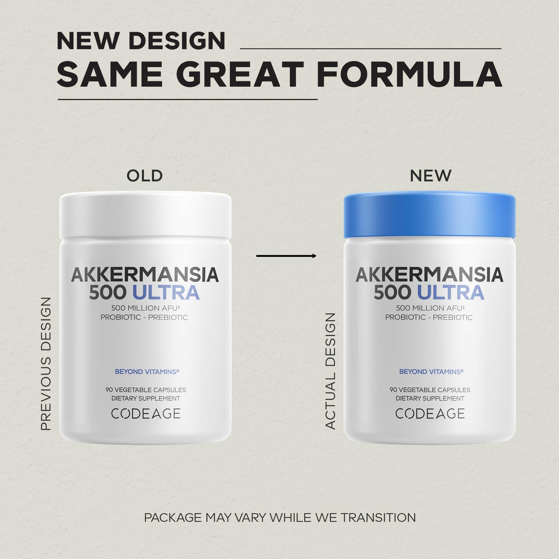 Codeage Akkermansia Muciniphila Probiotic Ultra - High-Potency 500M AFUs Akkermansia Probiotic Supplement - Enhanced Daily Probiotic & Prebiotic, Chicory Inulin - 3-Month Supply - 90 Capsules CodeageBuy Supplements Australia