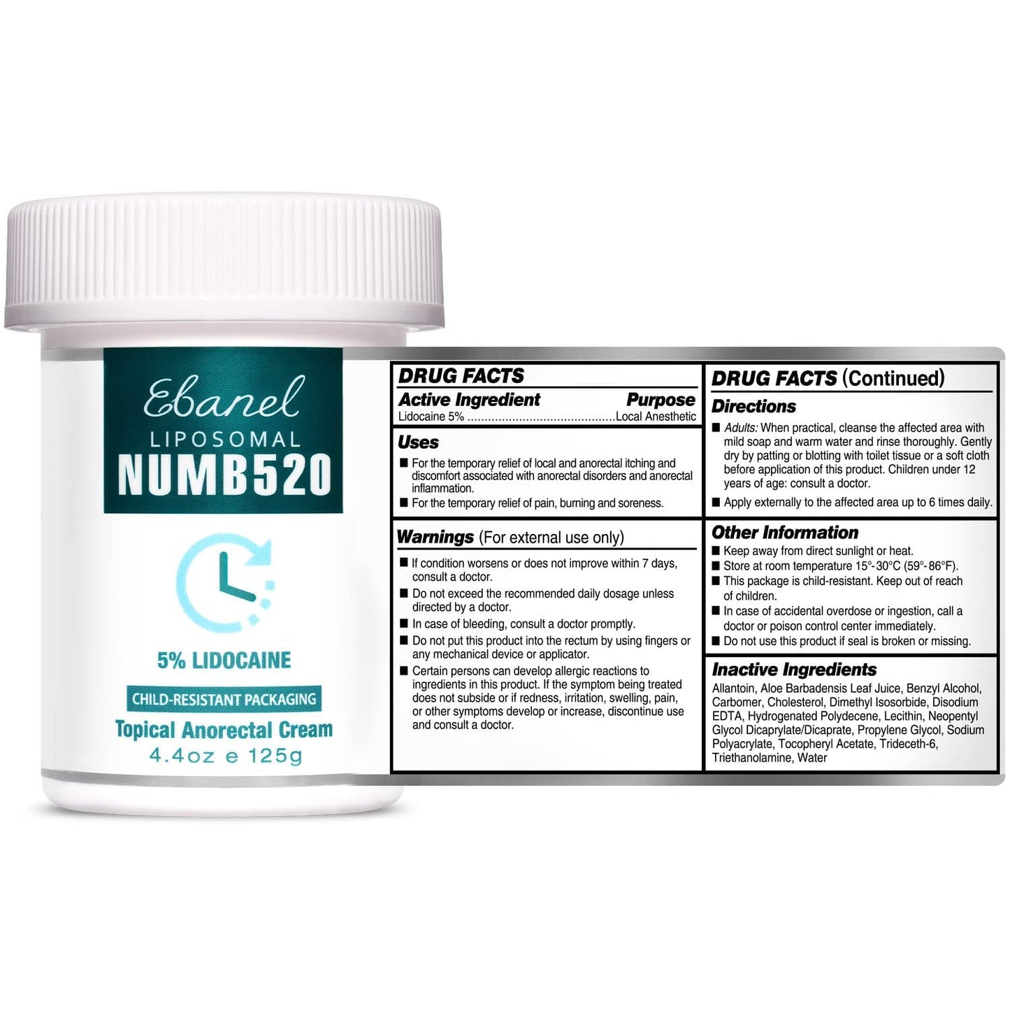 Ebanel Bundle of Pain Relief Cream Arnica Menthol 2 Oz, and Topical Numbing Cream 4 Oz EbanelBuy Supplements Australia
