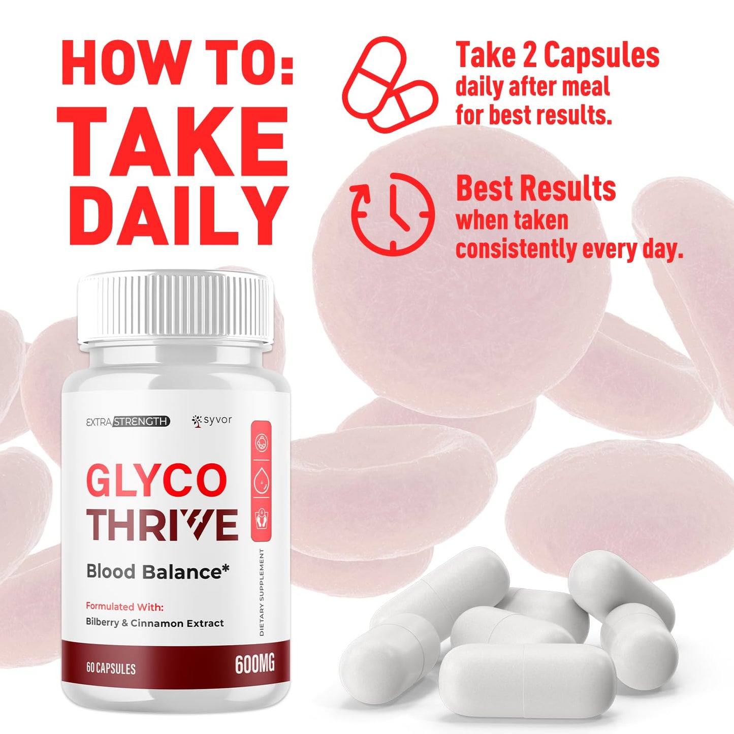 Glyco Thrive Capsules, Official GlycoThrive Glycogen Support Pills with All Natural Ingredients, Advanced Formula Health Supplement with Max Strength Premium Vitamins for Women & Men (60 Capsules) SyvorBuy Supplements Australia