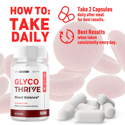 Glyco Thrive Capsules, Official GlycoThrive Glycogen Support Pills with All Natural Ingredients, Advanced Formula Health Supplement with Max Strength Premium Vitamins for Women & Men (60 Capsules) SyvorBuy Supplements Australia