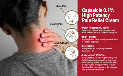 Globe (3 Pack) Capsaicin 0.1% High Potency Pain Relief Cream, Unscented (2 oz) Deep Penetrating Relief from: Arthritis, Muscle, Joint and Back Pain GlobeBuy Supplements Australia