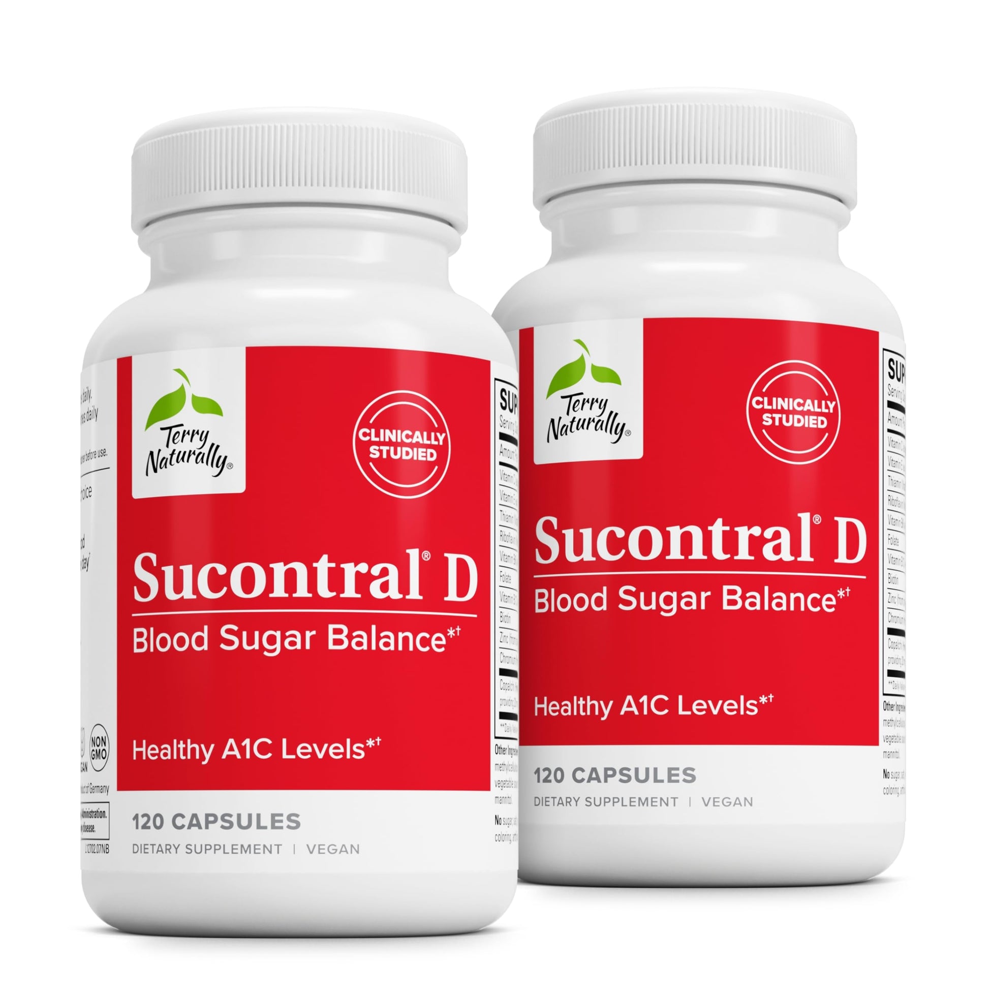 Terry Naturally Sucontral D - B-Complex & Folate Supplement - Carbohydrate Metabolism Support - Vitamin & Mineral Supplement with Zinc & Chromium - 120 Capsules (Pack of 2) Terry NaturallyBuy Supplements Australia