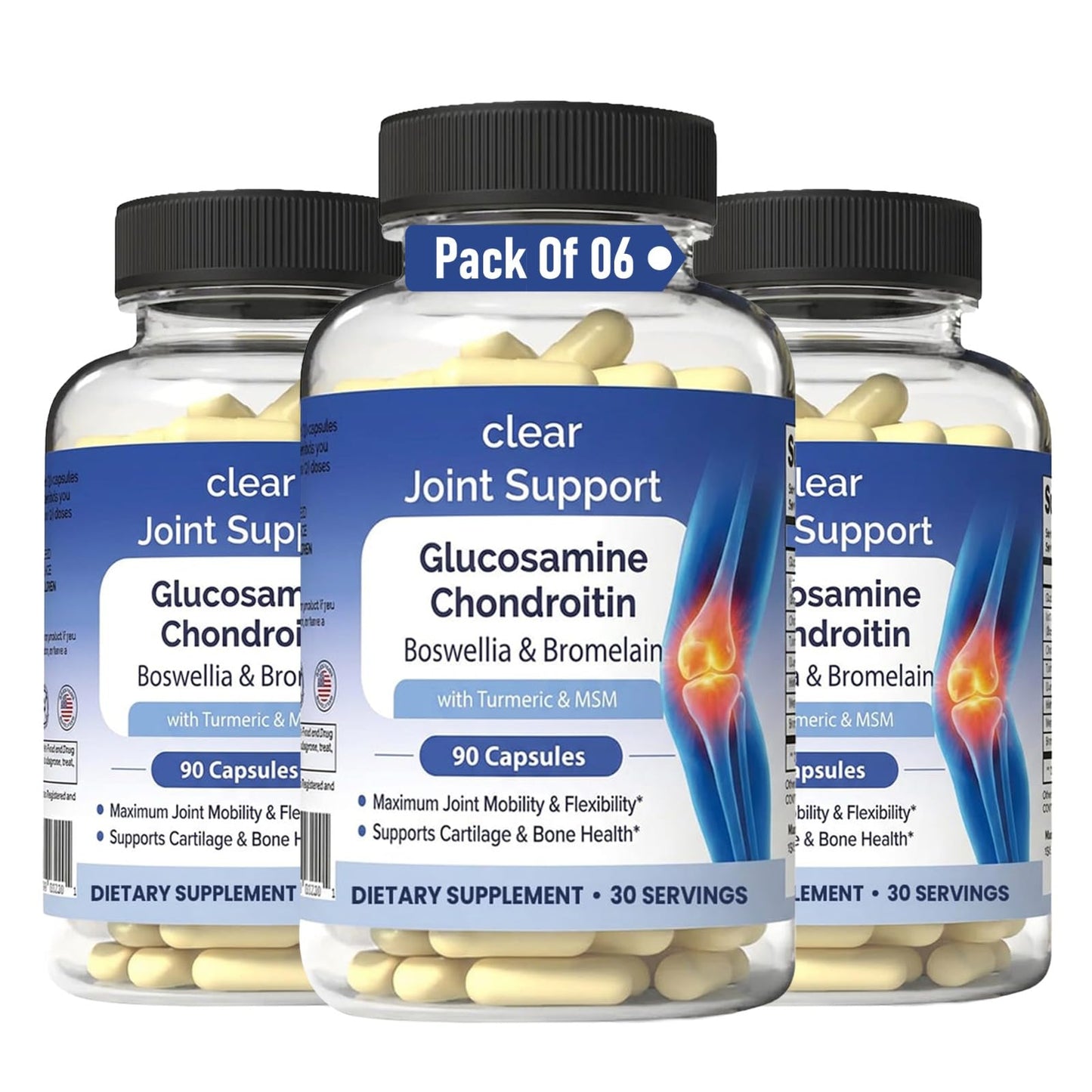 Glucosamine Chondroitin MSM with Turmeric & Boswellia 540 Capsules | 8-in-1 Joint Support Supplement for Flexibility & Mobility | Joint Supplement for Men & Women – Supports Back, Knees, Hips & Joints Clear ProbioticsBuy Supplements Australia