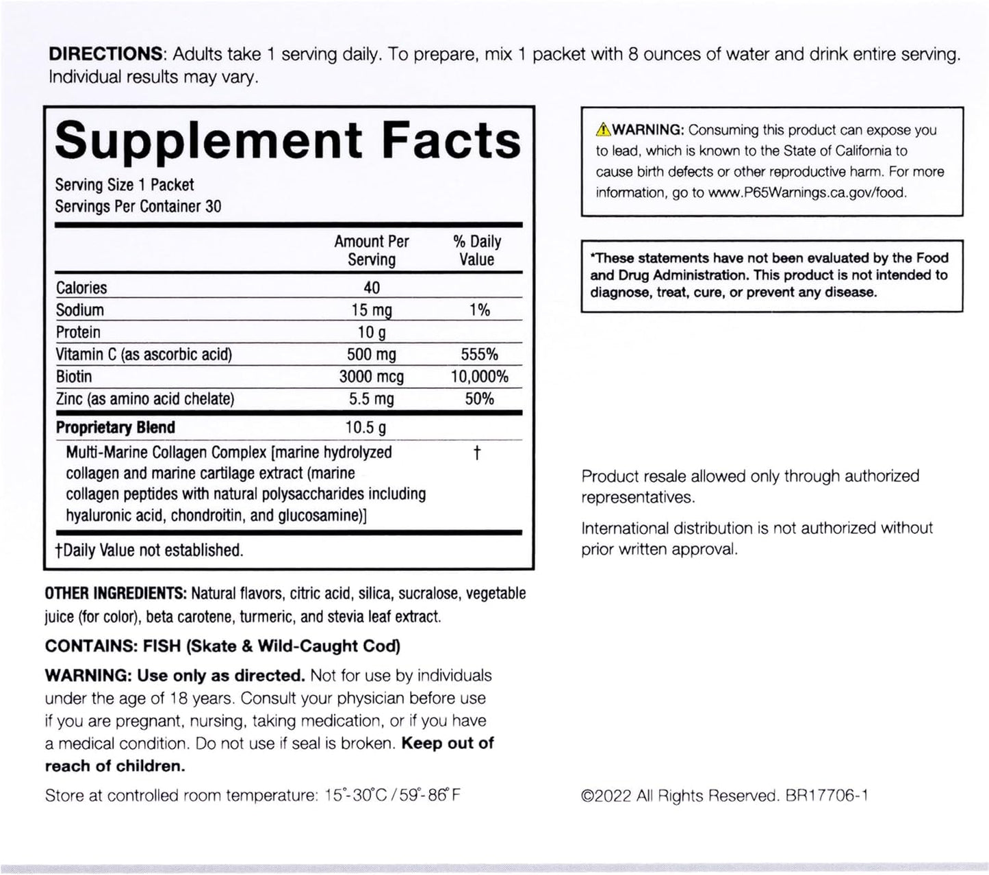 Serovital Skin Brilliance Marine Collagen – Hydrolyzed Marine Collagen Peptides SerovitalBuy Supplements Australia