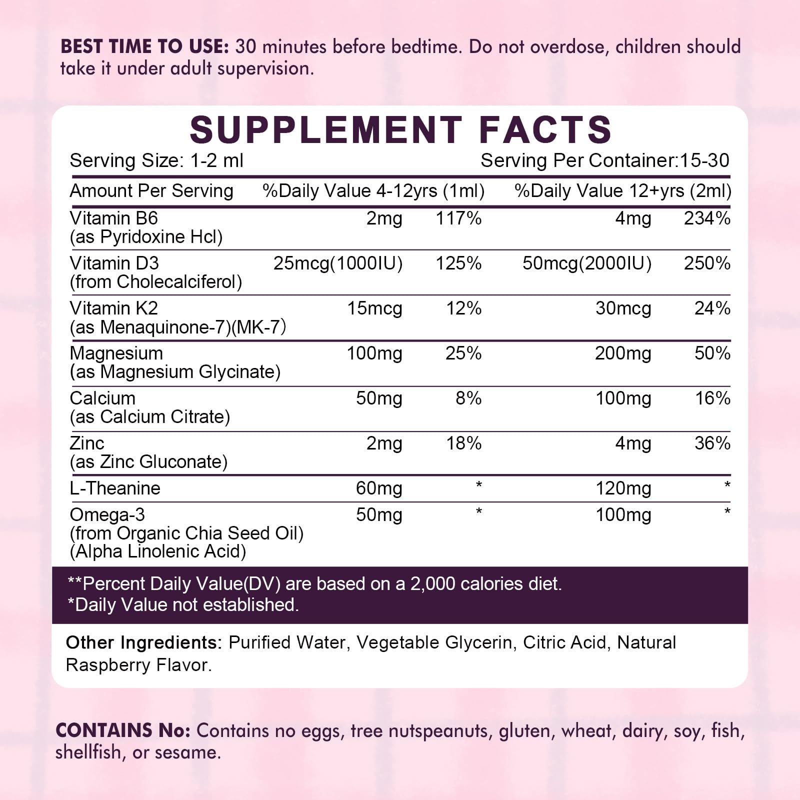 Kids Magnesium Glycinate Sleep Liquid Drops – Sleep & Calm Support with L-Theanine – Melatonin-Free, Sugar-Free Vegan Raspberry Supplement – 2 Bottles, 30ml Each LUCNVEMBuy Supplements Australia