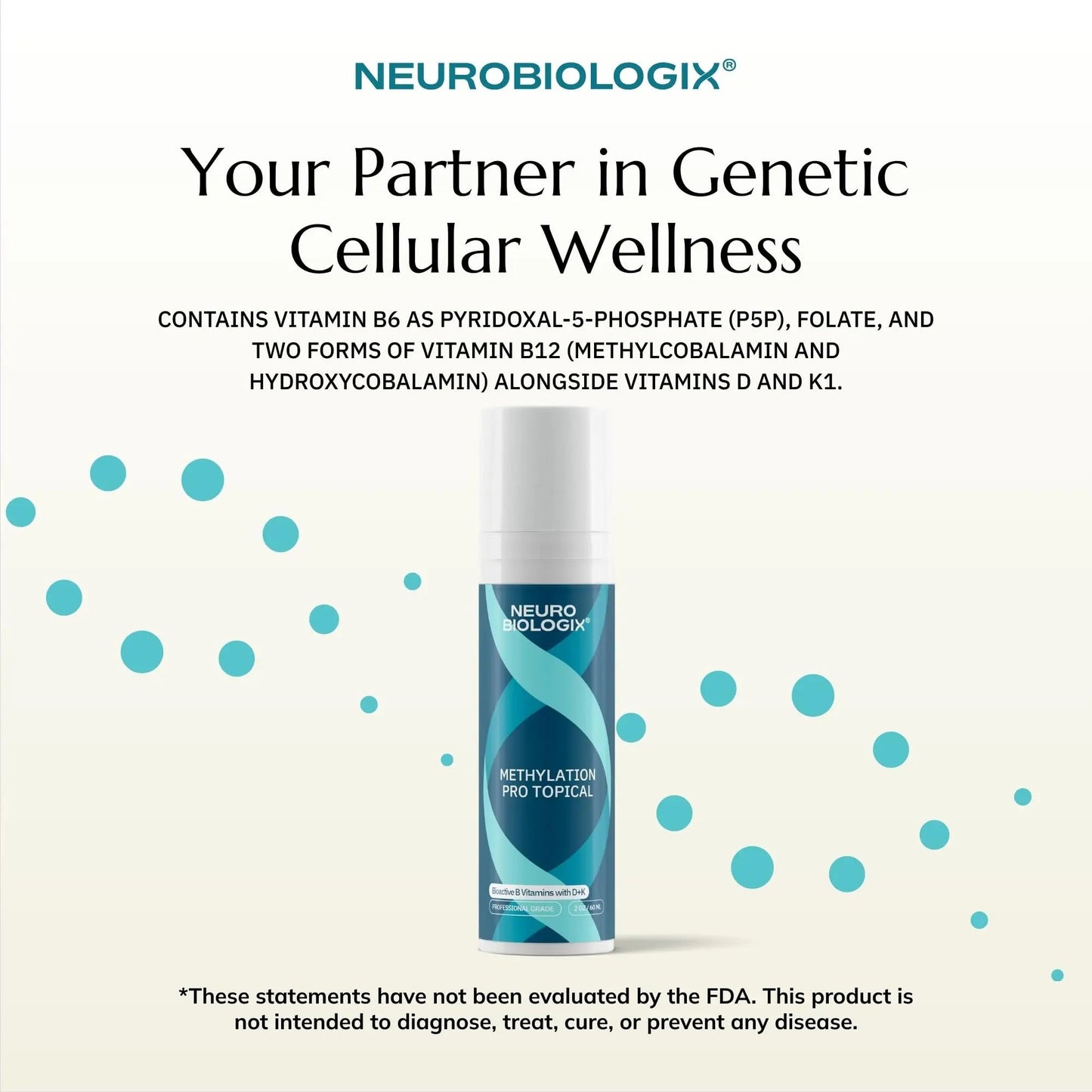 Neurobiologix Methylation Pro Topical for Men and Women, Bioactive B Vitamin Cream with Methylfolate, B6, B12, D3 & K1, Supports Cellular Energy NeurobiologixBuy Supplements Australia