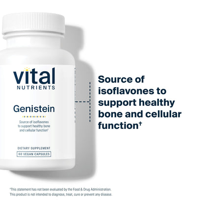 Vital Nutrients Genistein - Easily Absorbed Isoflavones for Bone Health Support* - Vegan Supplement - Gluten and Dairy Free - Non-GMO - 60 Capsules Vital NutrientsBuy Supplements Australia