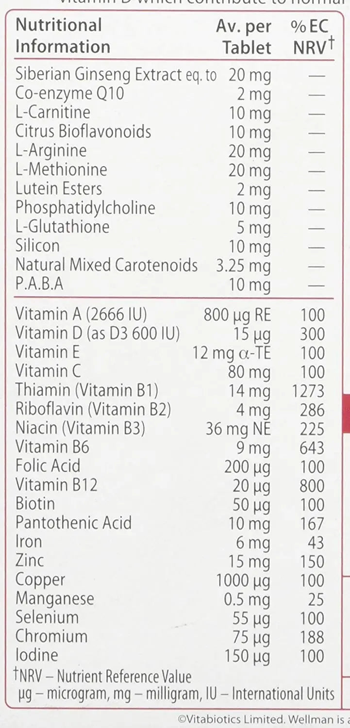 Wellman 4 X 50+ 30 Tablets WellmanBuy Supplements Australia