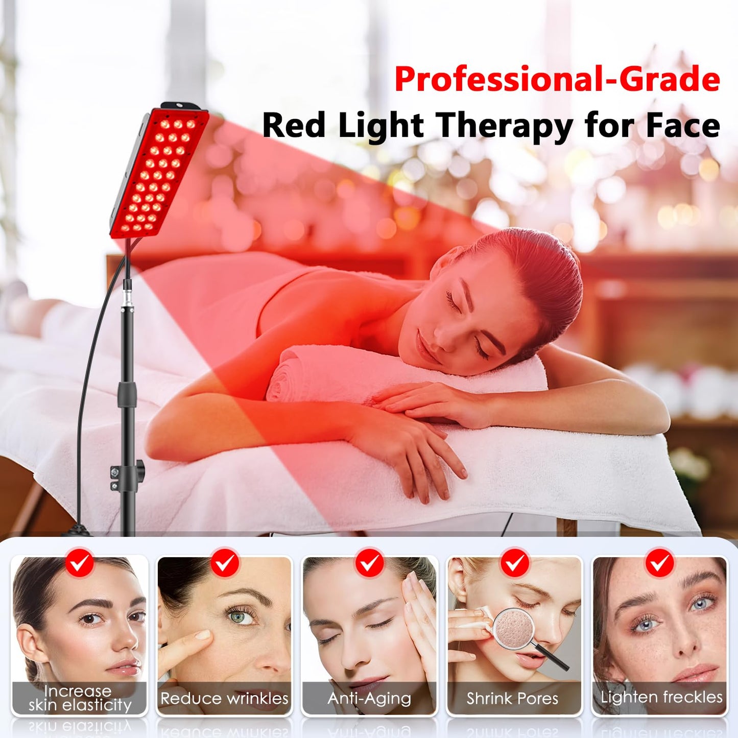 RUISQM Red Light Therapy Lamp, Infrared Light Therapy with Stand - 660nm Redlight & 850nm RUISQMBuy Supplements Australia