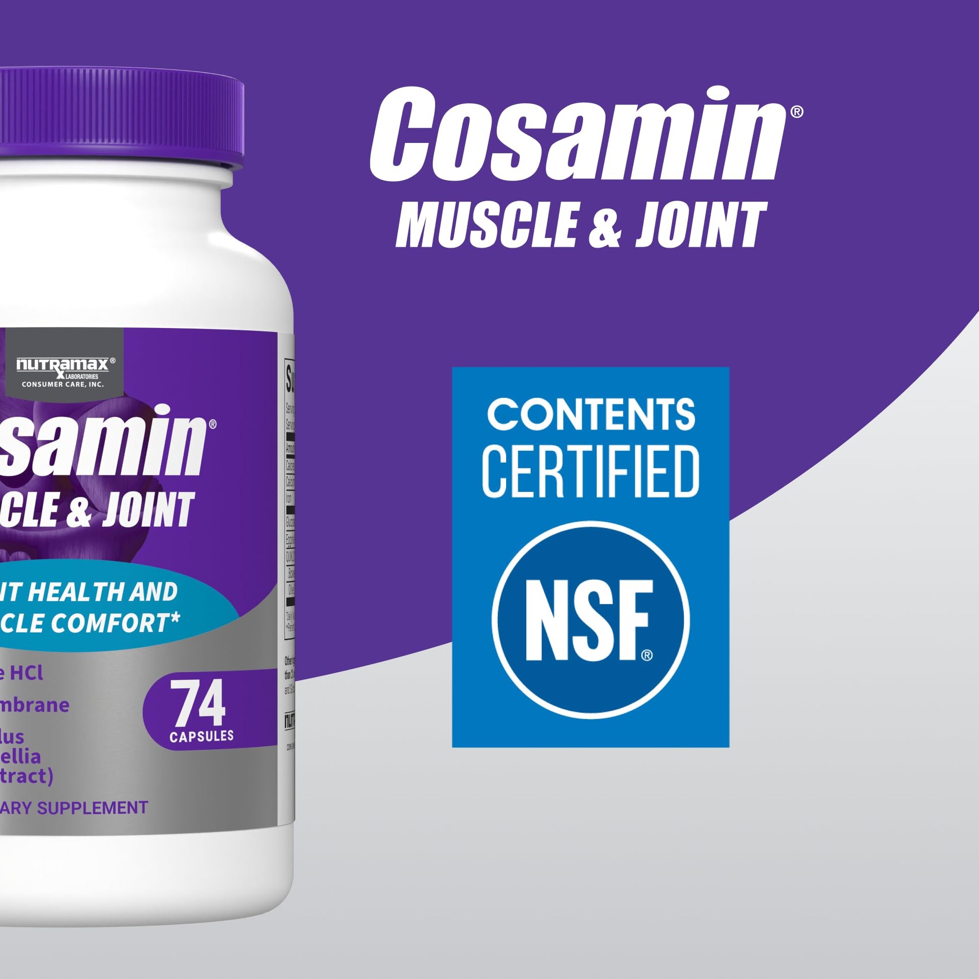 Cosamin Nutramax Muscle & Joint, Works to Decrease Cartilage Breakdown, Joint Health Supplement, Adult Men and Women Joint Health, 74 Capsules CosaminBuy Supplements Australia