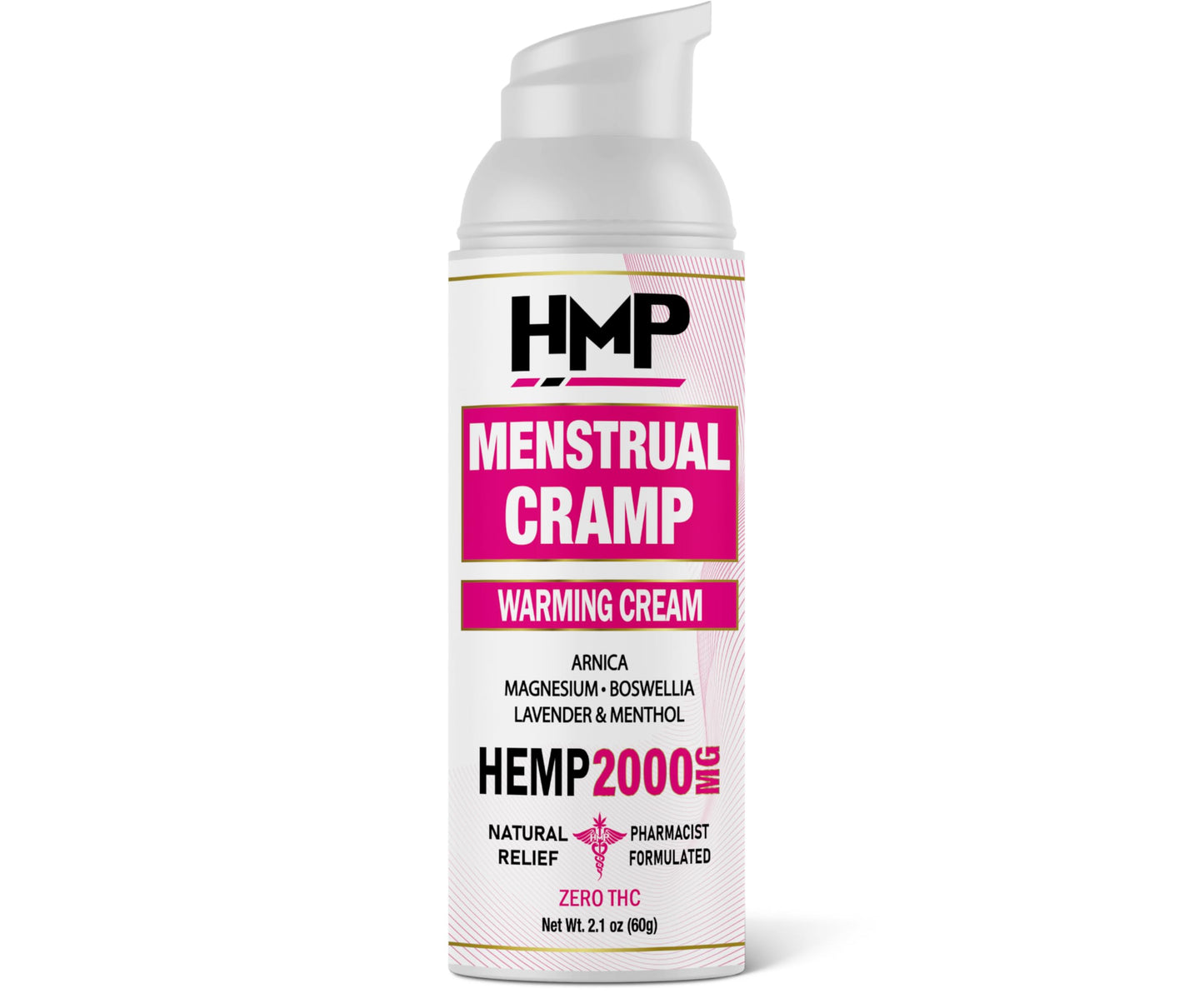 HMP BRANDS Menstrual Cramp Hemp Cream 2000MG with Menthol, Easy to Use, Natural Formula Made in USA 2.1oz HMP BRANDSBuy Supplements Australia