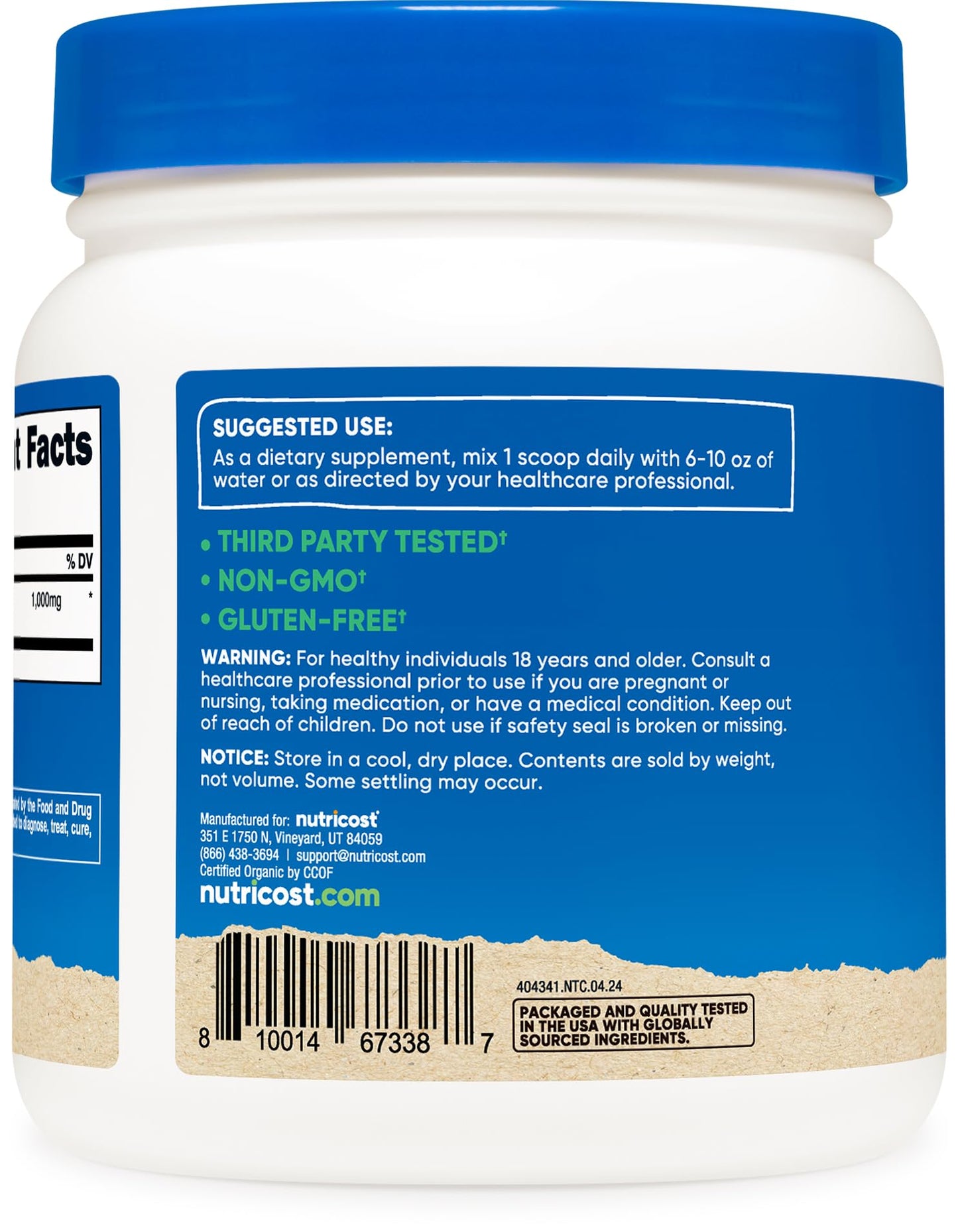Nutricost Organic Irish Moss Powder (1 LB) - Gluten Free, Non-GMO, Vegetarian Friendly NutricostBuy Supplements Australia