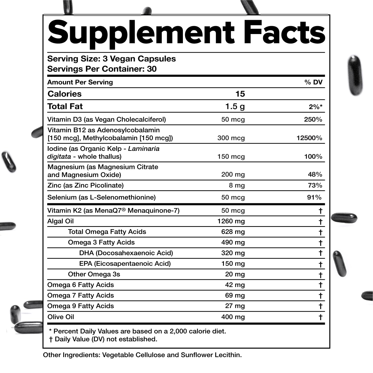 Complement Essential Vegan Multivitamin for Men & Women (30 Servings, 90 Capsules) with Omega-3 DHA & EPA, B12, Vitamin D3 & K2, Zinc, Selenium, Magnesium, Iodine - Supports Immunity & Overall Health ComplementBuy Supplements Australia