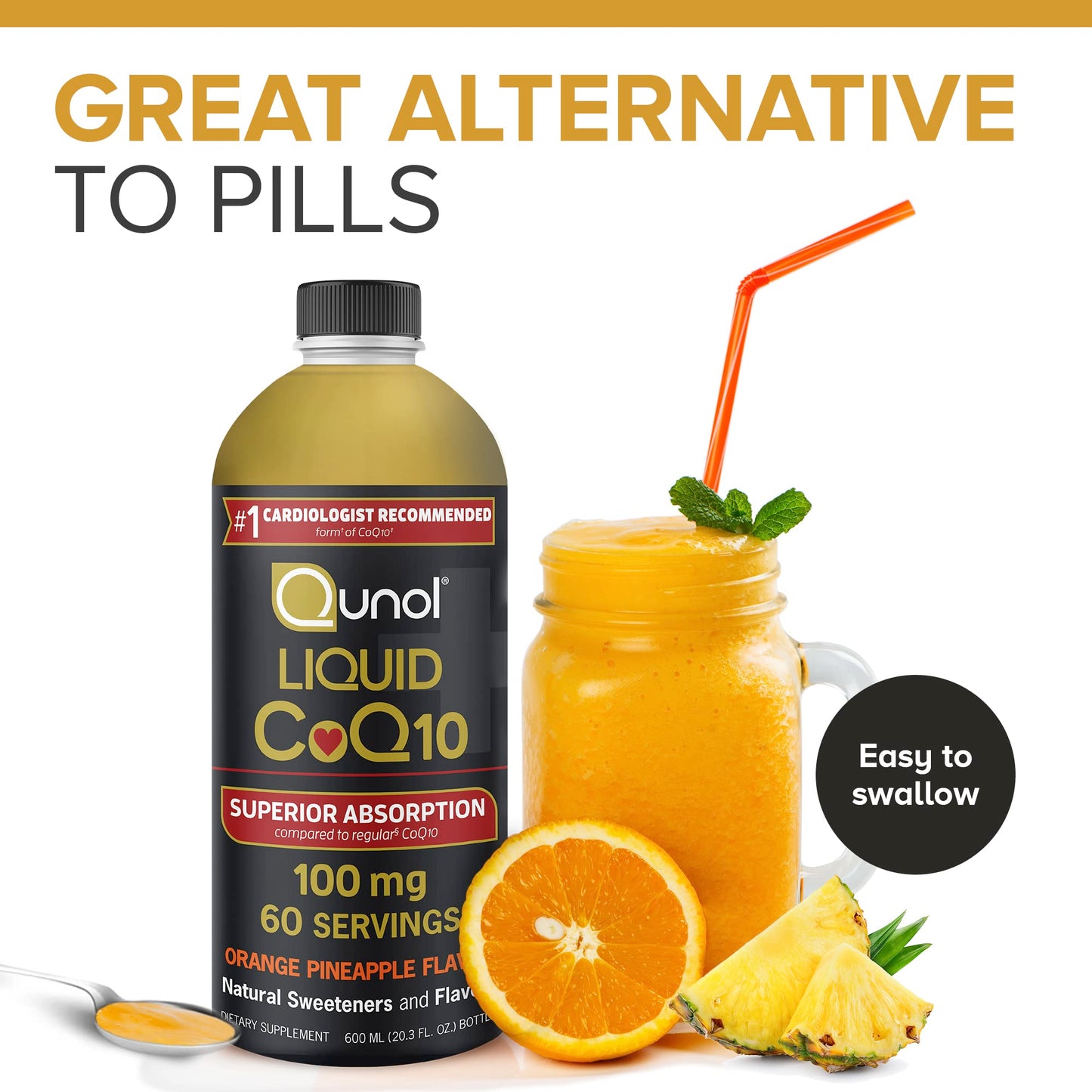 Qunol Liquid CoQ10 100mg, Superior Absorption Natural Supplement Form of Coenzyme QunolBuy Supplements Australia