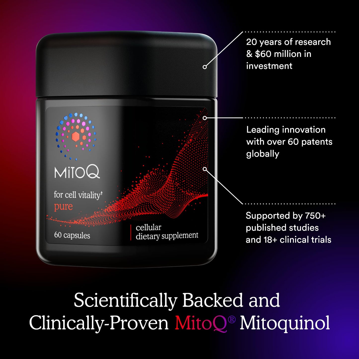 MitoQ Pure Advanced Mitochondria Supplement Superior Bioavailability to CoQ10 | Reduces Free Radical Damage for Healthy Aging, Metabolism, Heart Health, Energy, Strength & Mobility MitoQBuy Supplements Australia