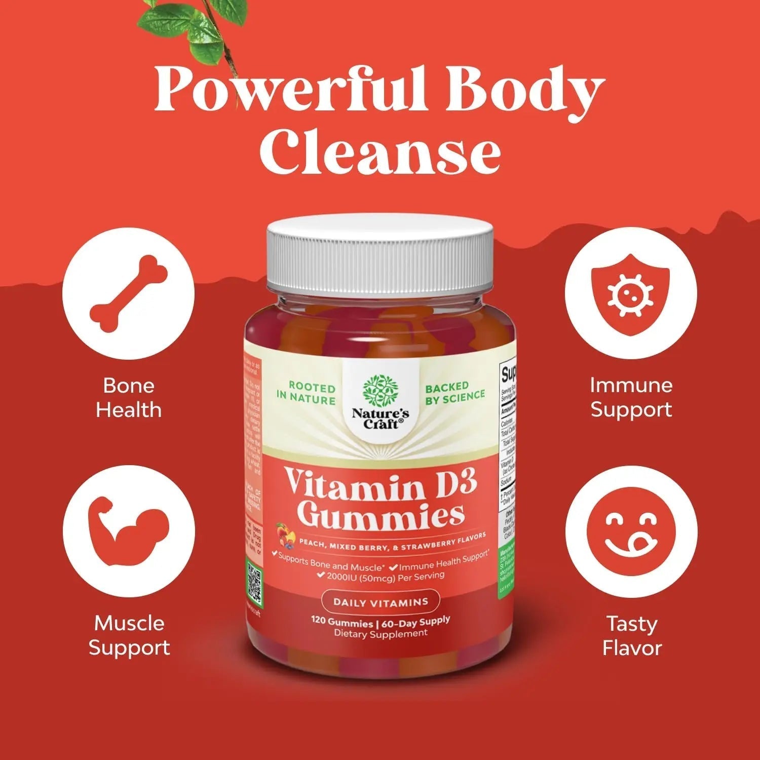 Bundle of Potent Daily Multivitamin Gummies - Wellness Blend of Vitamin D A C E B12 Zinc & Biotin for Energy & Immunity and Vitamin D3 Gummies Natures CraftBuy Supplements Australia