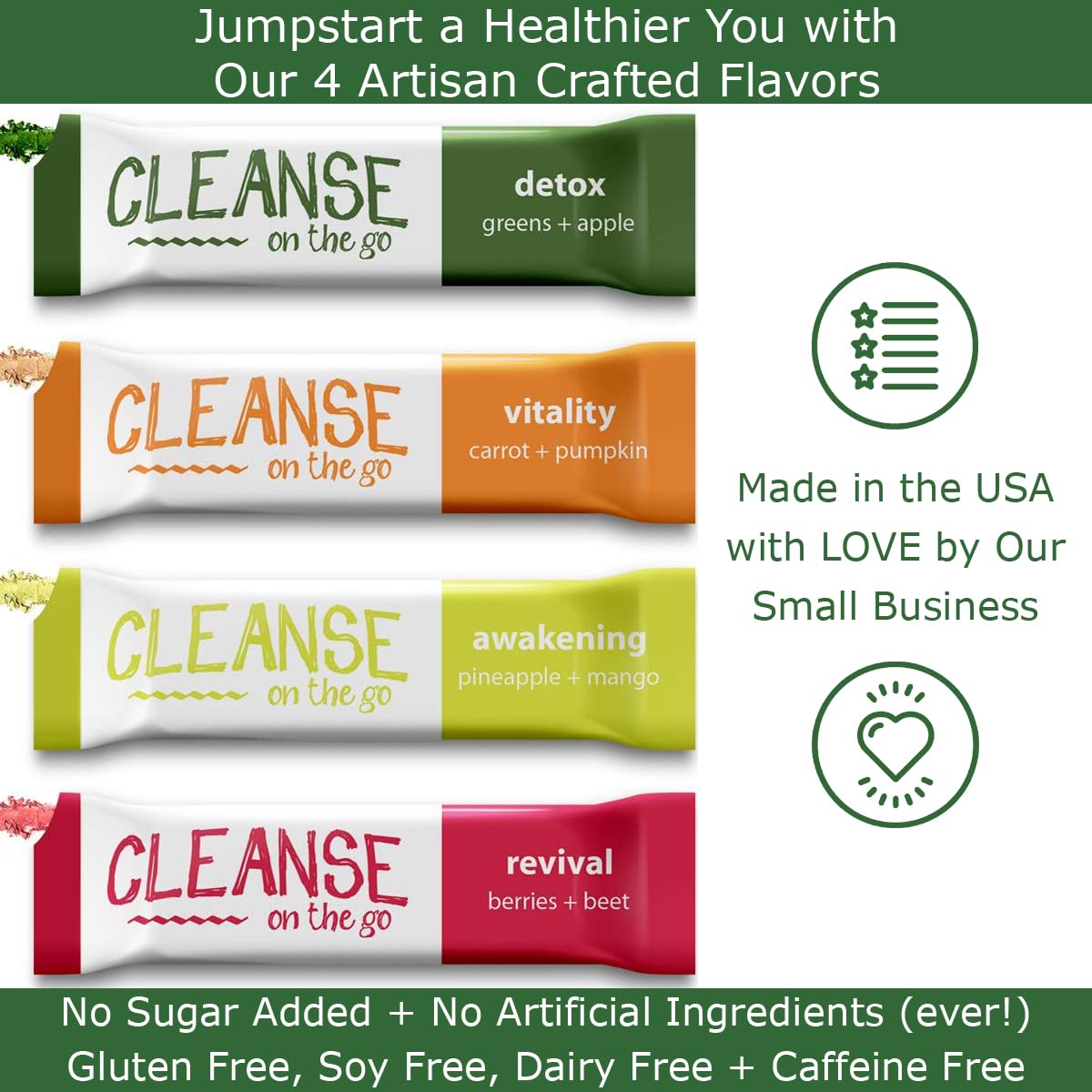 CLEANSE on the go - 3 Day Juice Cleanse - Just Add Water - 21 Powder Packets CLEANSE on the goBuy Supplements Australia