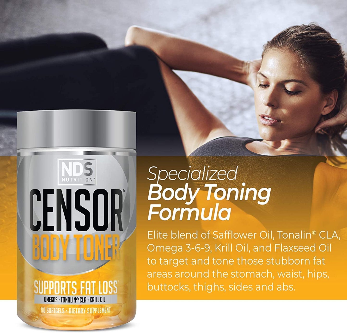 Censor NDS Nutrition Fat Loss and Body Toner with CLA, Fish Oil, Safflower and Omega 3-6-9 Blend CensorBuy Supplements Australia