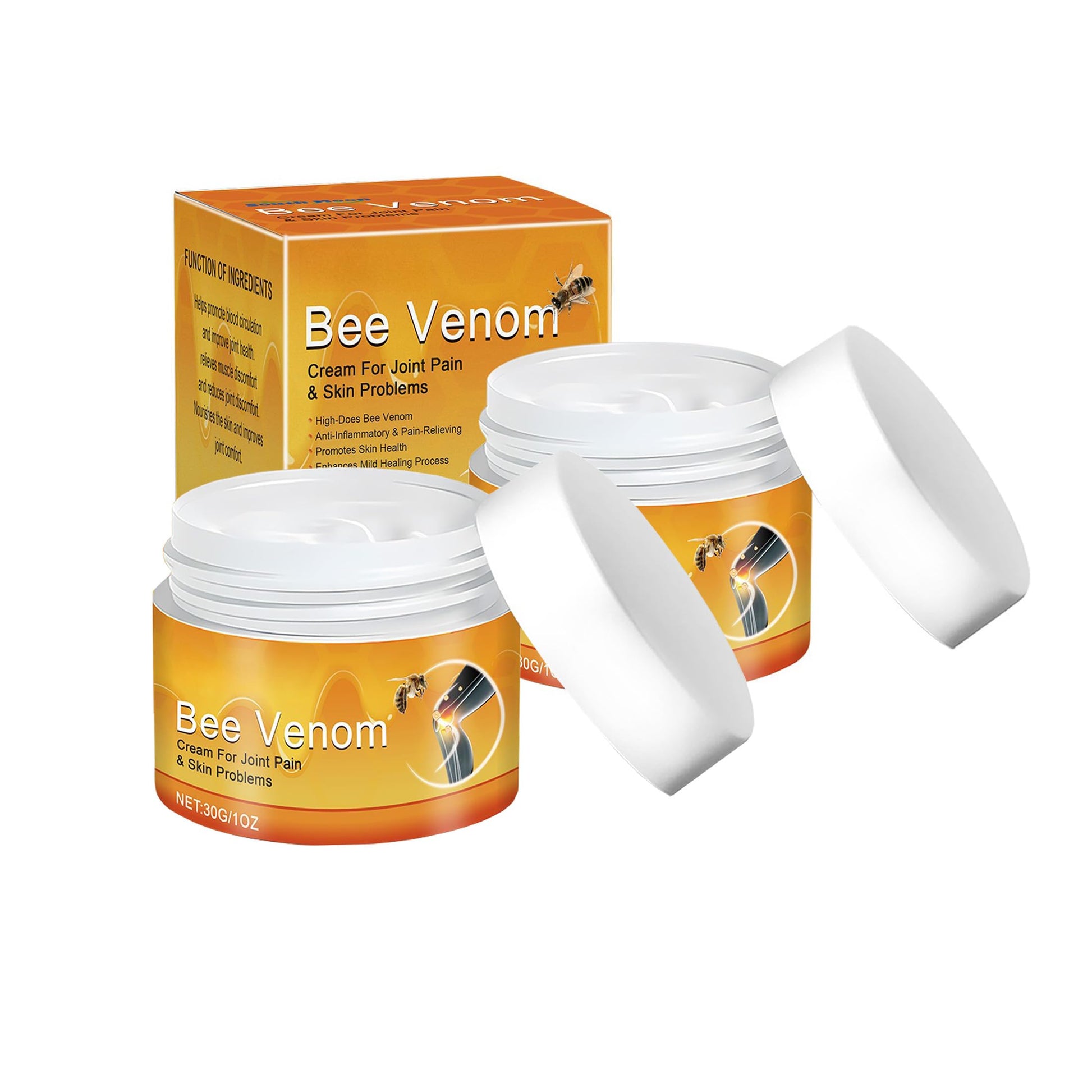 2 PCS Bee Venom Joint and Bone Cream, Bees Venoms Cream Relief Gel for Back, Knee, Hands, Neck, Feet GenericBuy Supplements Australia