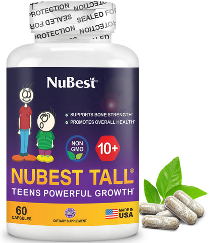 NuBest Tall 10+ Premium Bone Strength Formula, Enhanced Immunity and Overall Health for Age 10+ with Calcium, Vitamin D3, Vitamin K2
