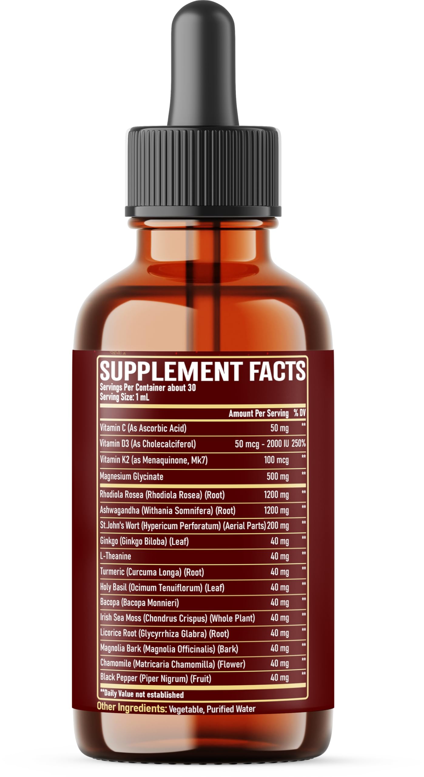 NUQIIT 17in1 Rhodiola Rosea Liquid Drops Tincture w/Ashwagandha Magnesium, L-Theanine. Ultra Rhodiola Cortisol Supplement, Rhodiola Root for Mood, Energy - 1 FL Oz - 60 Day Supply NUQIITBuy Supplements Australia