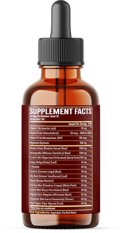 NUQIIT 17in1 Rhodiola Rosea Liquid Drops Tincture w/Ashwagandha Magnesium, L-Theanine. Ultra Rhodiola Cortisol Supplement, Rhodiola Root for Mood, Energy - 1 FL Oz - 60 Day Supply NUQIITBuy Supplements Australia
