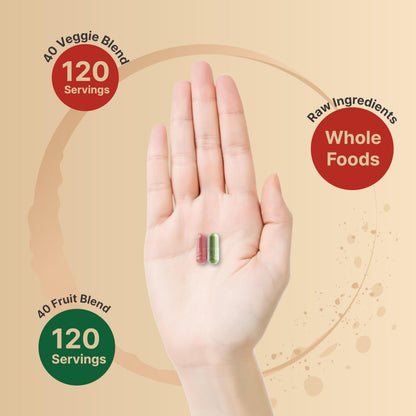 Fruit and Veggies Supplement – 480 Total Vegetarian Capsules | Balance of Natural 40 Whole Fruits & Veggies Blend | Fresh Superfood Formula with Vitamins and Minerals – Non-GMO NatureBellBuy Supplements Australia