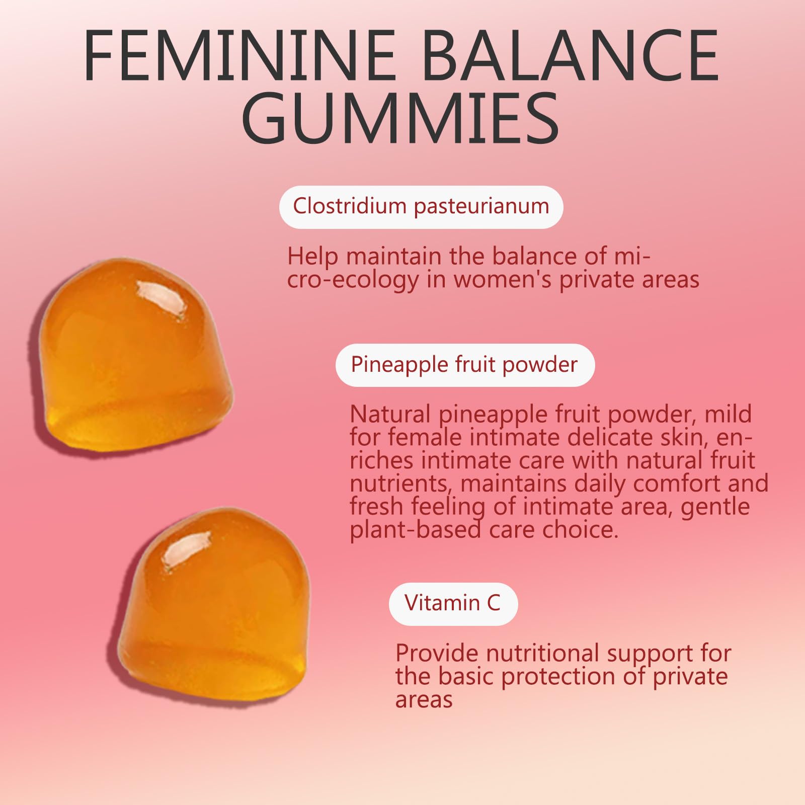 YFDSRF Feminine Balance Probiotic Gummies for Women - with Hawaiian Pineapple, pH Balance Support, Healthy Odor & Flora, Vaginal & Immune Health, Vegan Dietary Supplement - 60 Gummies (1) YFDSRFBuy Supplements Australia