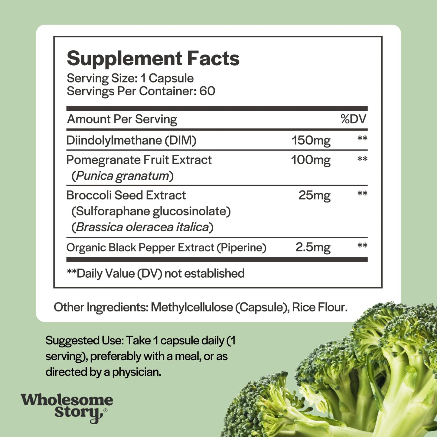 DIM Supplement Women | DIM SGS | Pomegranate, Broccoli and Black Pepper Blend | Estrogen & Hormone Balance for Women | Cell and Tissue Health | 60-Day Supply | Clean Label Project Certified Wholesome StoryBuy Supplements Australia