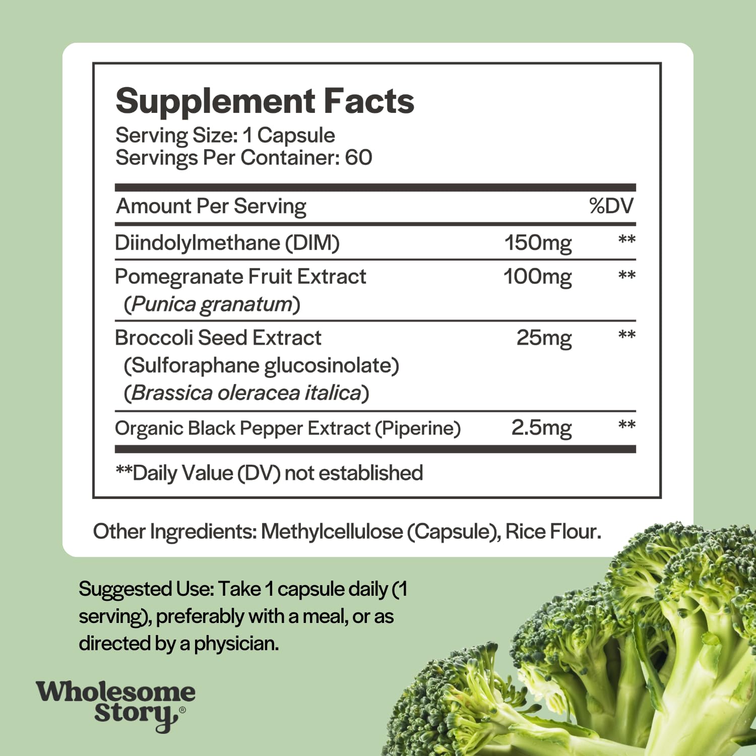 DIM Supplement Women | DIM SGS | Pomegranate, Broccoli and Black Pepper Blend | Estrogen & Hormone Balance for Women | Cell and Tissue Health | 60-Day Supply | Clean Label Project Certified Wholesome StoryBuy Supplements Australia