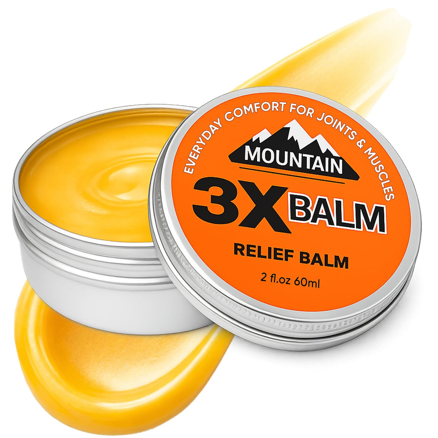 MOUNTAIN 3X 3X Relief Balm, 2.7fl Oz Relief Balm, with Natural Arnica & Camphor, Soothing Neck, Hands & Feet, Non-Greasy Formula, Fast Absorbing (1) MOUNTAIN 3XBuy Supplements Australia