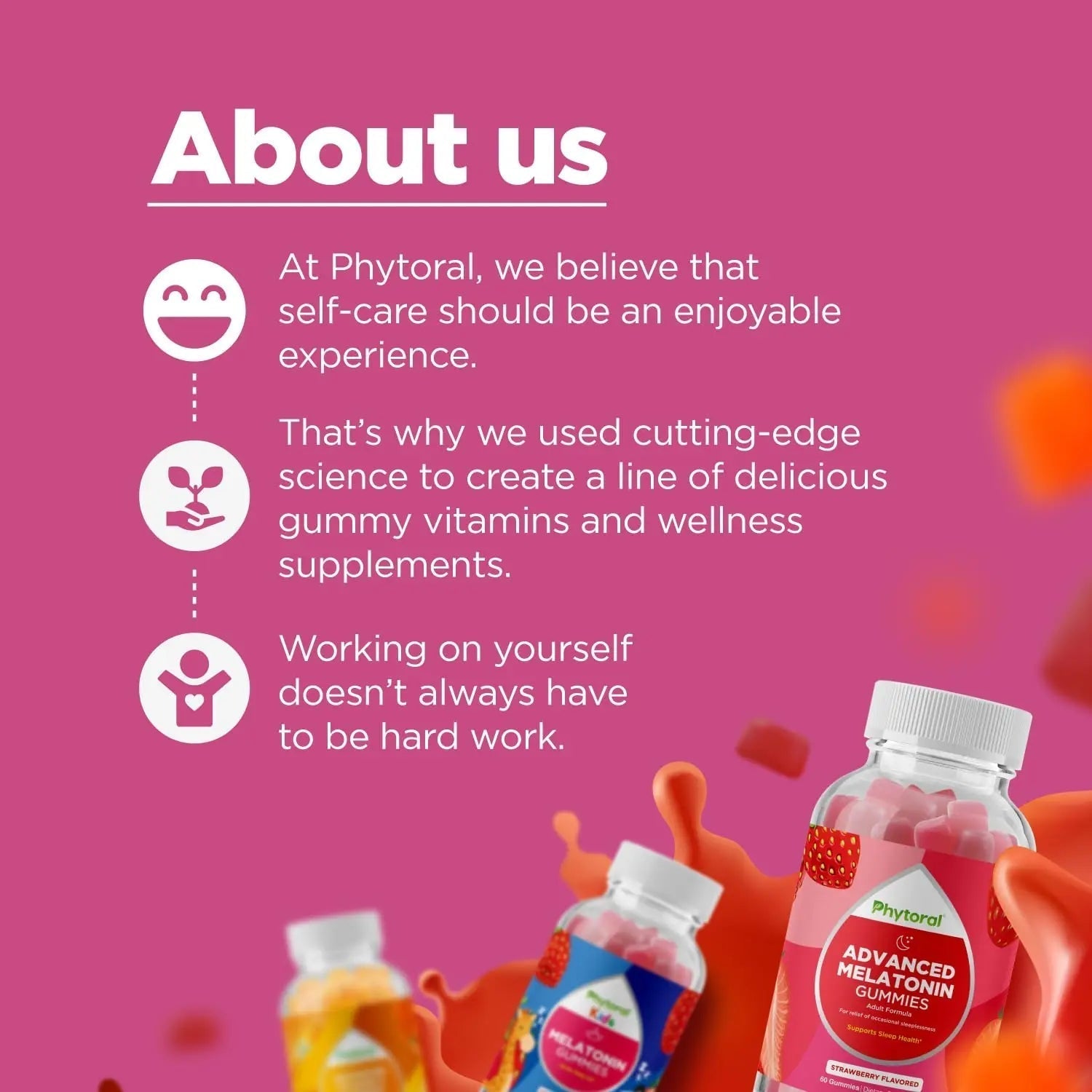 Natural Multivitamin Iron Gummies for Adults - Adult Gummy Vitamins with Iron and Energy Boost B Complex Vitamins Phytoral