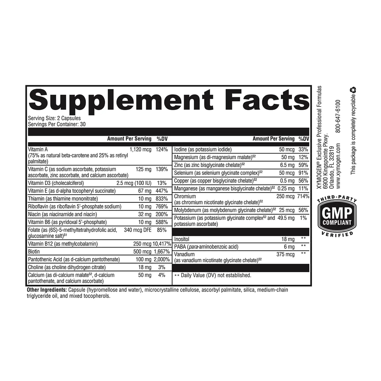 XYMOGEN ActivNutrients Without Iron - Multivitamin Multimineral for Wellness, Immune, Energy and Mood Support XYMOGENBuy Supplements Australia