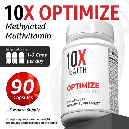 10X Health Optimize (Daily) & Sleep (PM) Bundle - Methylated Multivitamin Capsules + Magnesium, L Theanine & Melatonin 10X Health SystemBuy Supplements Australia