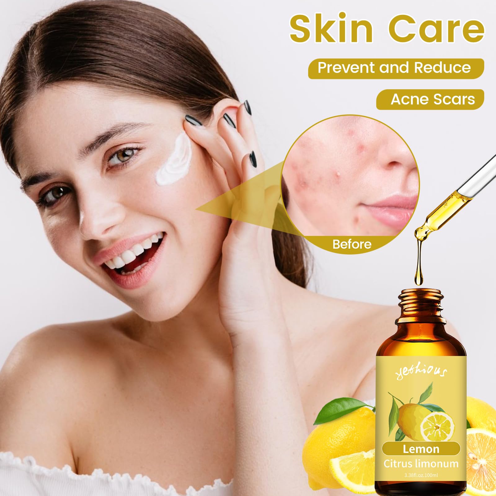 yethious Lemon Essential Oil Lemon Essential Oill for Diffuser, Perfume, Body, Skin, Hair, Candle Soap yethiousBuy Supplements Australia