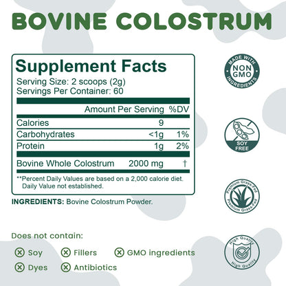 MICYDELAS Bovine Colostrum Supplement Powder 50% IgG Premium Bovine Colostrum for Gut Health Support, Immune Support, Muscle Recovery & Overall Wellness, Grass Fed, Non-GMO, Unflavored, 60 Servings MICYDELASBuy Supplements Australia