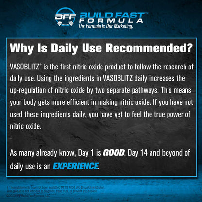VASOBLITZ Award Winning Dual Nitric Oxide Pre Workout with NO3T Arginine Nitrate BFF Build Fast FormulaBuy Supplements Australia
