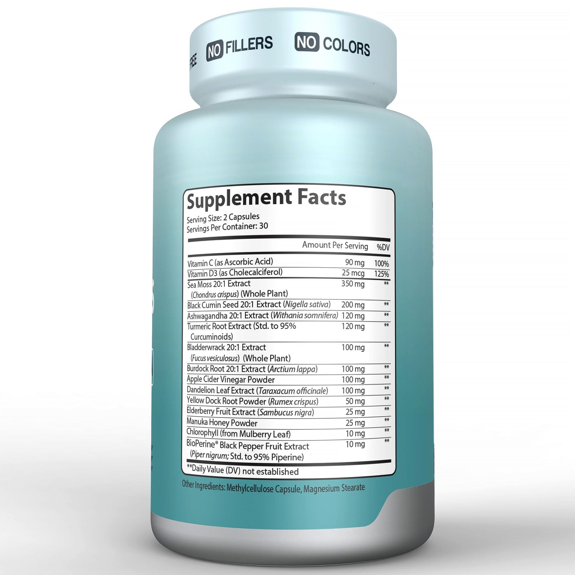 Herbtonics Sea Moss, Black Cumin Seed, Ashwagandha, Burdock Root & ACV Complex | Manage Immunity, Stress & Digestion Support | 60 Capsules (2 Capsules Per Serving) HerbtonicsBuy Supplements Australia