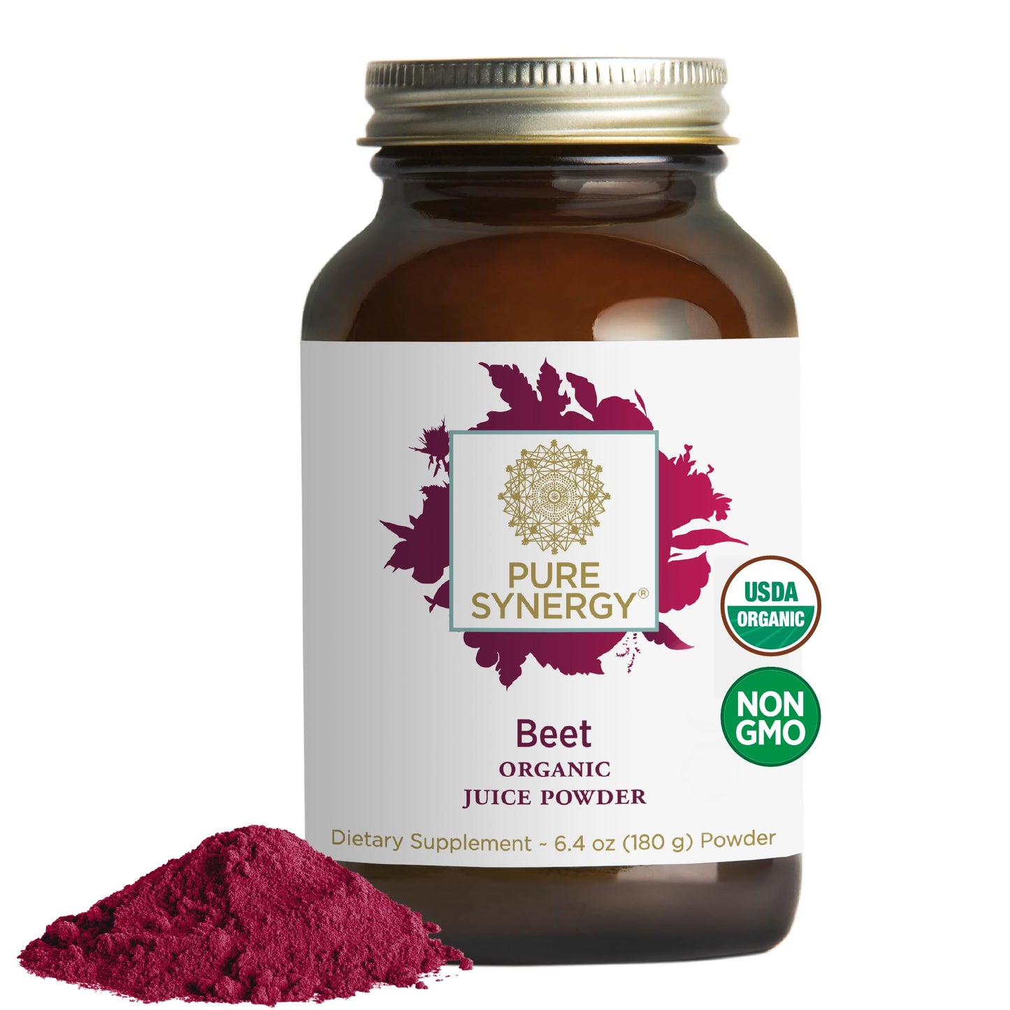 PURE SYNERGY Organic Beet Juice Powder | Pre-Workout Supplement | Organic Beet Root Juice Powder | for Healthy Circulation, Exercise, and Detoxification (6.4 oz.) PURE SYNERGYBuy Supplements Australia