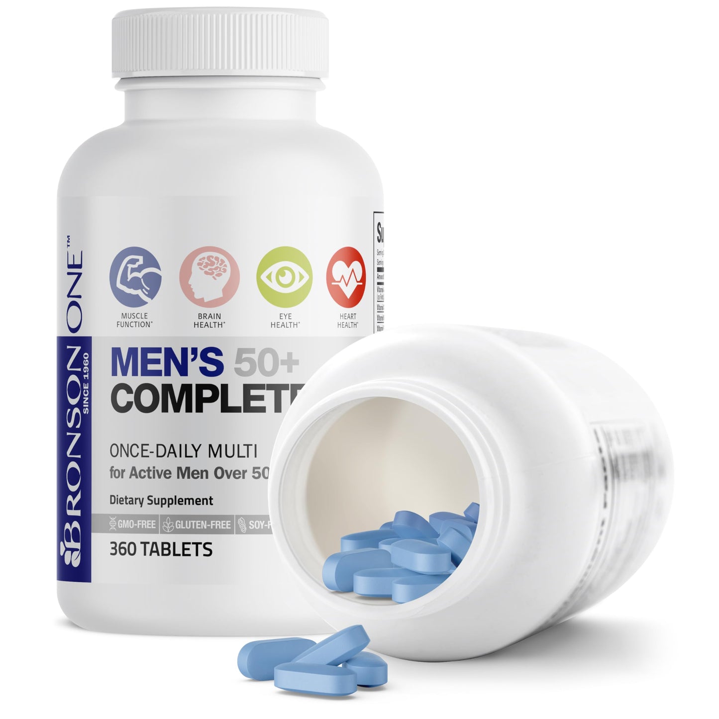 Bronson ONE Daily Mens 50+ Complete Multivitamin Multimineral, 360 Tablets BronsonBuy Supplements Australia