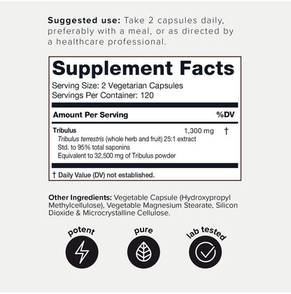 Toniiq Ultra High Strength Tribulus Capsules - 95% Steroidal Saponins - 1300mg Concent ToniiqBuy Supplements Australia