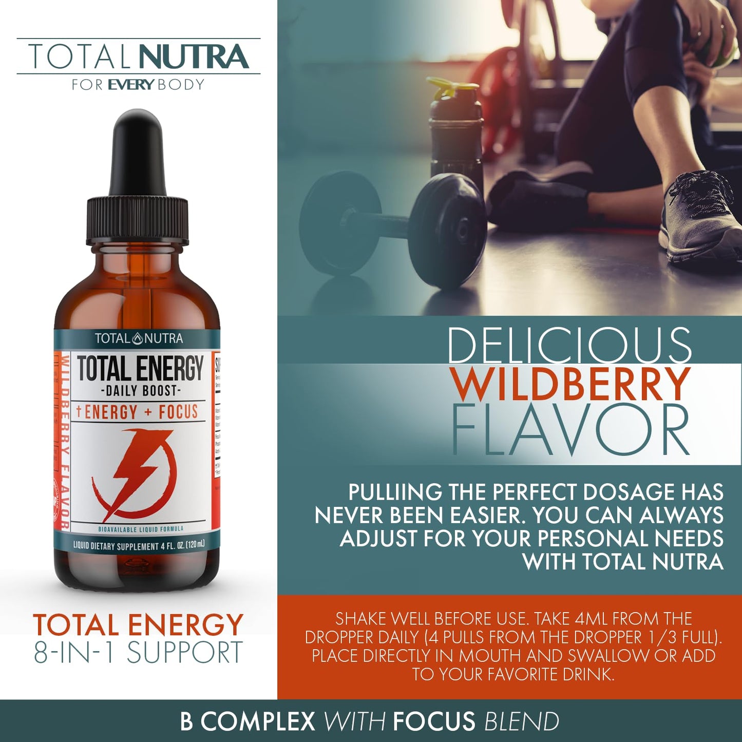Extra Strength Vitamin B Complex Drops- B Vitamins B12, B6, B3- Vegan and Non GMO Total NutraBuy Supplements Australia