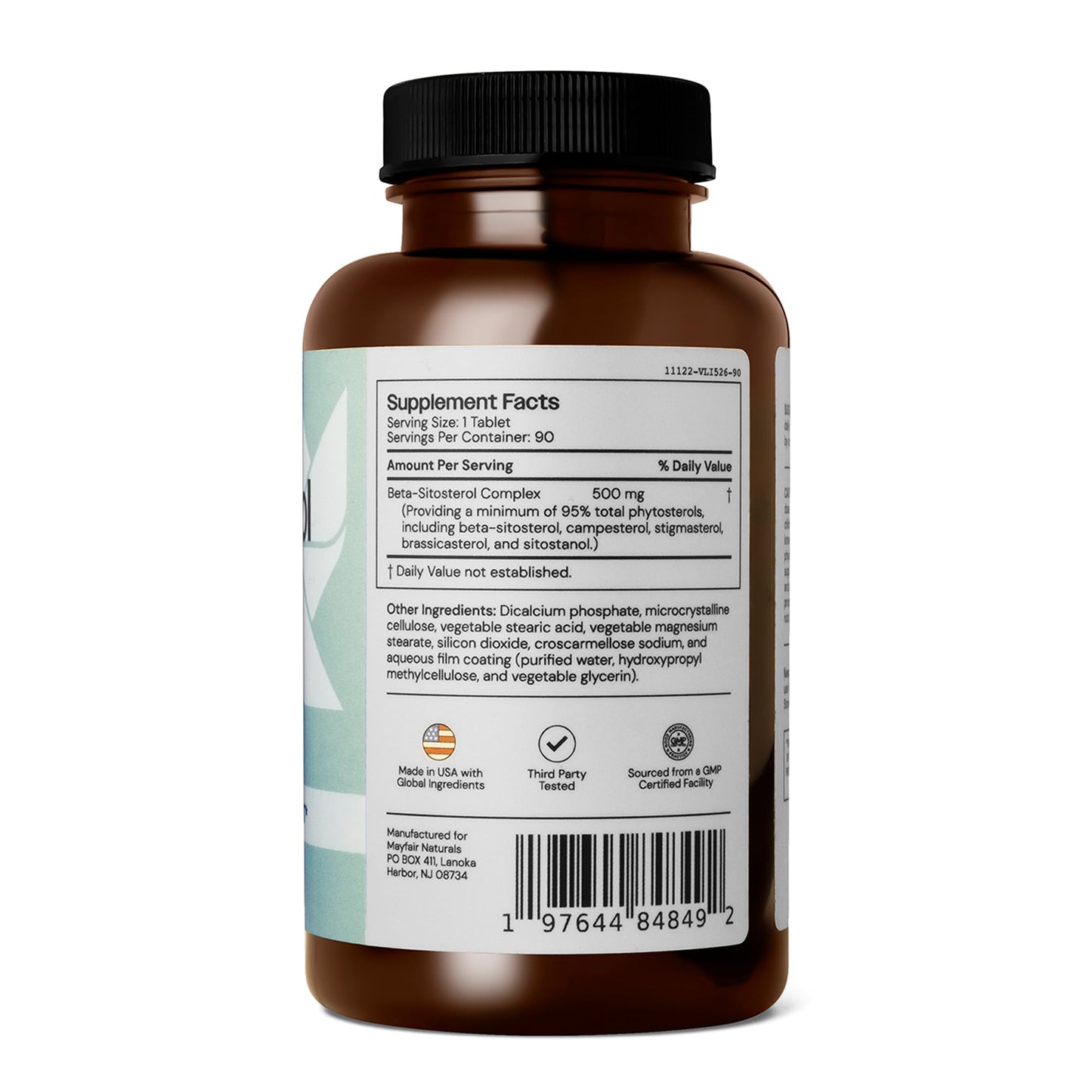 Mayfair Naturals Beta Sitosterol Complex (2 Pack), 500mg, Plant Sourced, 90 Tablets Each (180 Total), Comprehensive Support Supplement Mayfair NaturalsBuy Supplements Australia