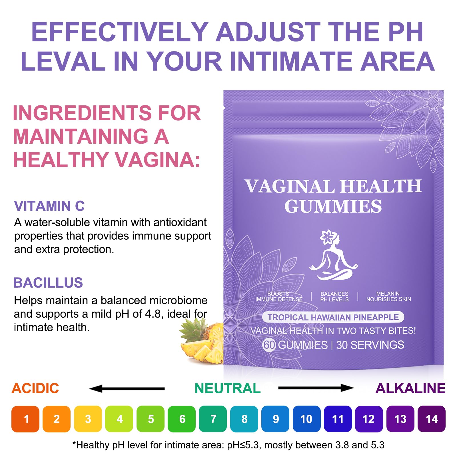 Vital Vaginal Probiotic Gummies for Women, 60PCS Feminine Balance Gummies, PH Balance,Immune Support, Vegan, Gluten-Free, Vaginal Probiotics Supplement, 60 Count DCTTVHVDBuy Supplements Australia