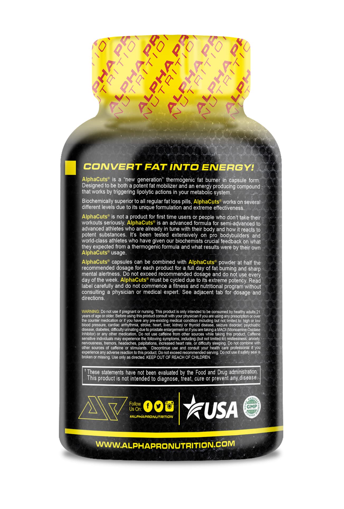 ALPHA CUTS Capsules Fat Burner Thermogenic Men Women Pre Cardio Workout Weight Loss ALPHA CUTSBuy Supplements Australia